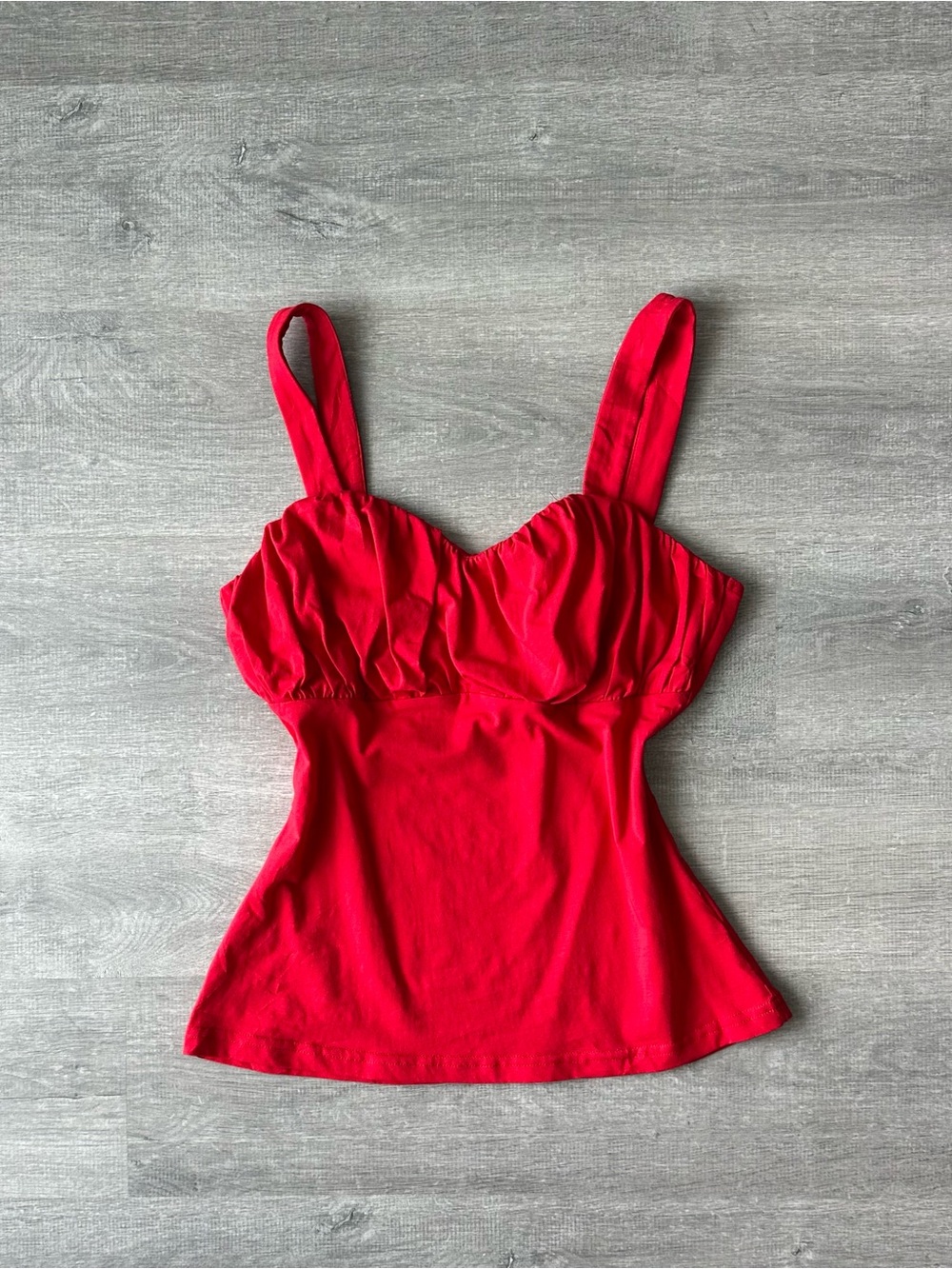 NWT Belle Poque Red Ruched Bust Women's Tank Top Cotton Sweetheart